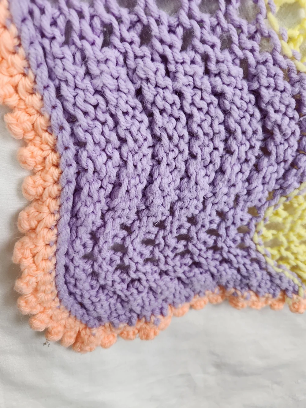 Handmade Crochet Knit Blanket Pastel Rainbow Ripple Throw Nursery Grannycore 45